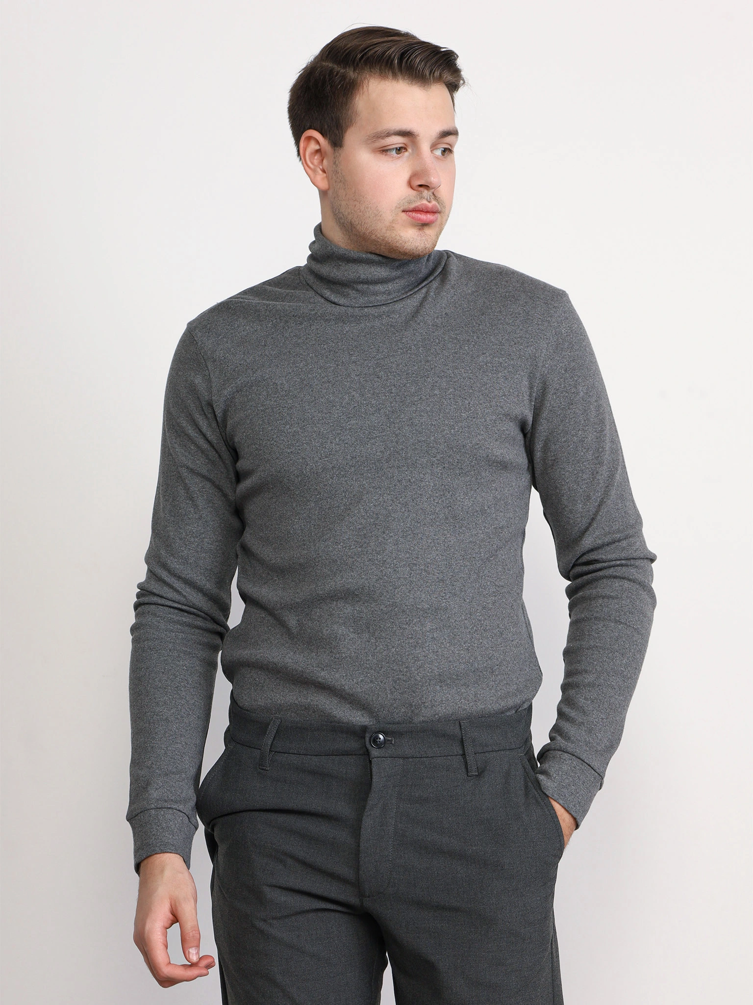 Водолазка серого цвета из хлопка